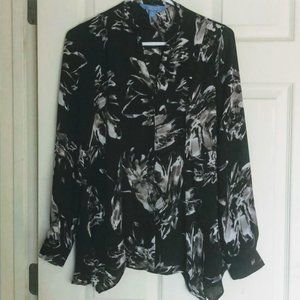 Simply Vera Black Floral Blouse